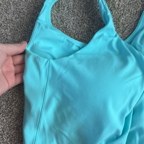 Aerie Offline Sports Bra Tank Longline Low-Key Bra in Teal Blue Large Align Tank - Picture 4 of 5